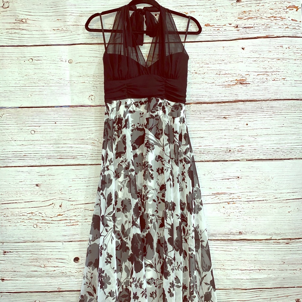 Connected Apparel Floral Chiffon Cocktail Dress 10